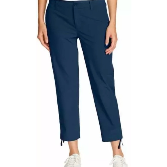 Eddie Bauer Women's Blue Ripstop Crop Capri Pants Cargo Pocket Size 16 - Picture 6 of 11